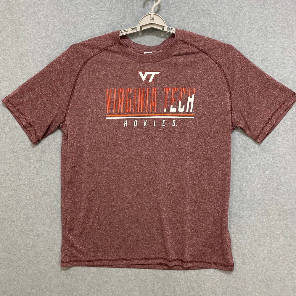 VIRGINIA TECH HOKIES Proedge Mens XL Graphic Tee Maroon Polyester Training Shirt